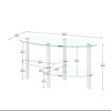 Syemin Rectangular Side Table Set, Two-Layer Coffee Table with Tempered Glass Top for Modern Living Room, Clear, 35.43"*19.69"*17.72" - 3 of 4