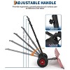 Heavy-Duty Rolling Snow Shovel, 29" Blade, 3-Size Metal Blade & Adjustable Handle, with Wheels for Driveway and Sidewalk - 3 of 4
