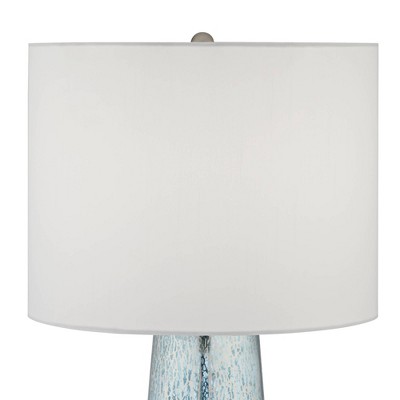 Stylish Mercury Glass Kids Table Lamp Set with White Drum Shade