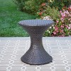 MOEPISY Outdoor 16-Inch Multi-Brown Wicker Hourgla Side Table - 3 of 4