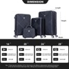 SEVOBAL Luggage 4 Piece ABS Lightweight Suitcase Set with Aircraft Wheels and Adjustable Pull Rod for Travel, Black, 30.82"*20.27"*11.36" - 2 of 4