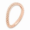 Black Bow Jewelry 2.25mm Stackable 14K Rose Gold Plated Silver Curved Textured Band - 3 of 4