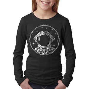 LA Pop Art Girl's Word Art Long Sleeve - I Need My Space Astronaut - 1 of 4