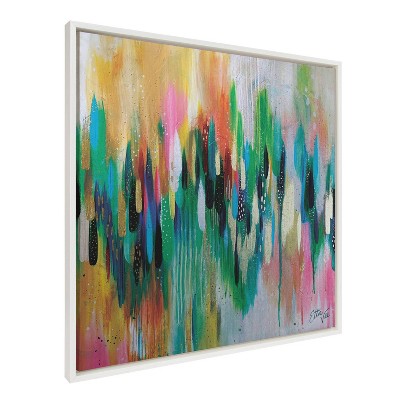 Kate & Laurel All Things Decor 30"x30" Sylvie Brushstroke 155 Framed Canvas Art: Abstract Decor