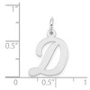 Black Bow Jewelry 14k White Gold, Madison Collection, Medium Script Initial Pendant A-W - 4 of 4