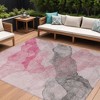 HomeRoots 8' X 10' Blush And Gray Abstract Washable Indoor Outdoor Area Rug - 2 of 4