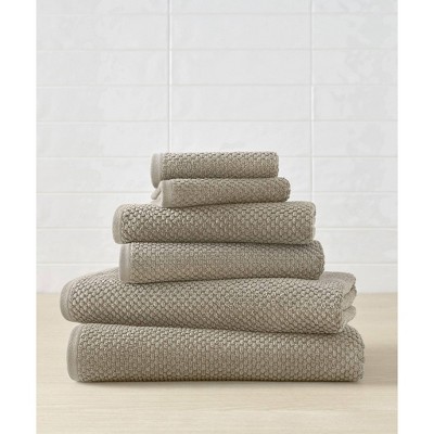 6pc Lilly Cotton Bamboo Bath Towel Set Taupe - Blue Loom : Target