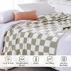 Attop Checkered Throw Blanket,Soft Cozy Fluffy Hand Made Throw Blankets for Couch, Sofa, Chair, Bed, Camping, Picnic - 4 of 4