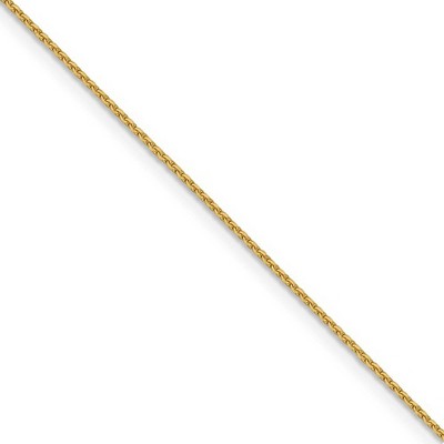 Black Bow Jewelry 1mm 14k Yellow Gold Diamond Cut Solid Cable Chain Necklace
