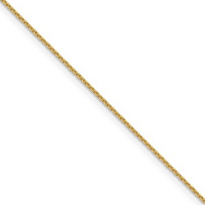 Black Bow Jewelry 1mm 14k Yellow Gold Diamond Cut Solid Cable Chain Necklace - 1 of 4