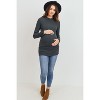 Hello Miz Women's Ribbed Long Sleeve Mock Neck Maternity Top - 4 of 4