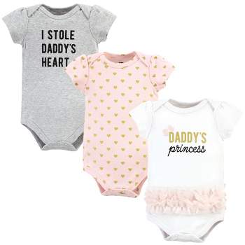Hudson Baby Infant Girl Cotton Bodysuits, Daddys Princess Tutu