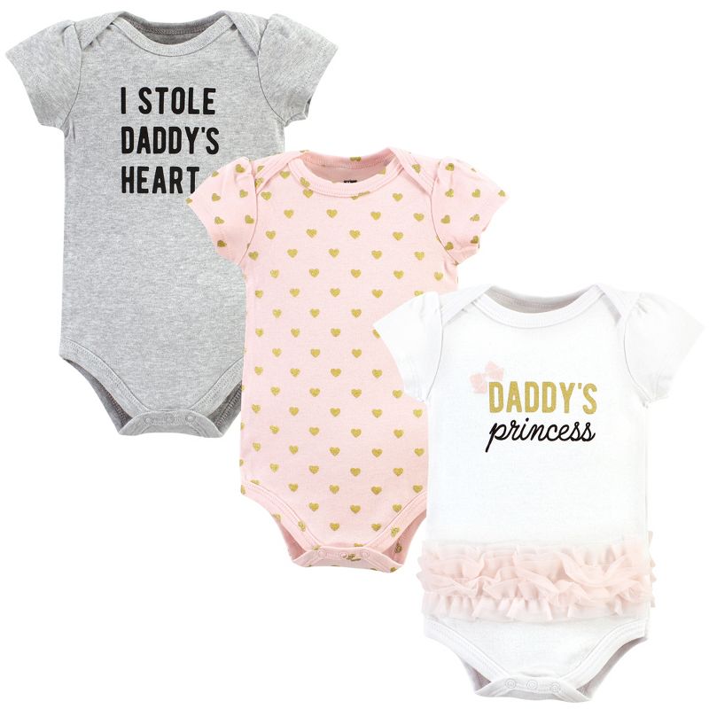 Hudson Baby Infant Girl Cotton Bodysuits, Daddys Princess Tutu, 1 of 6