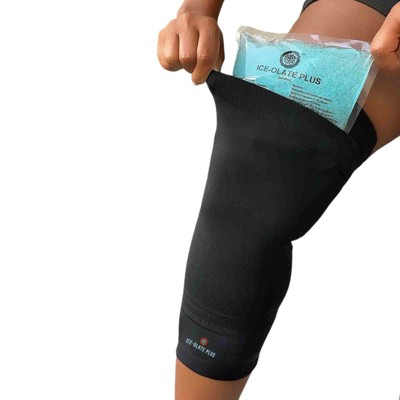 ICE-OLATE PLUS Knee Support Sleeve Plus, Knee Ice Pack Wrap, Compression Knee Sleeve, Reusable Hot/Cold Gel Pack Included, Heat Therapy Sleeve, S