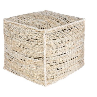 Mark & Day Langenzersdorf 18"H x 18"W x 18"D Natural Fiber Wheat Pouf