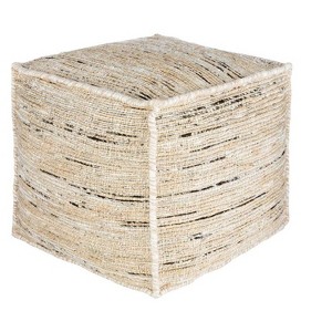 Mark & Day Langenzersdorf 18"H x 18"W x 18"D Natural Fiber Wheat Pouf - 1 of 3