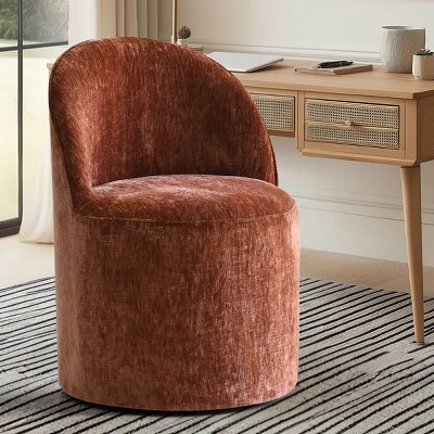 Armless Rolling Office Chair with Casters, Upholstered Chenille Desk Chair for Home Office, Workspace or Study Room-Maison Boucle