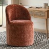 Best Home Office Chair with Wheels Chenille Barrel Upholstered Office Chair Armless for Home Office,Living Room-Tanpinhause - 2 of 4