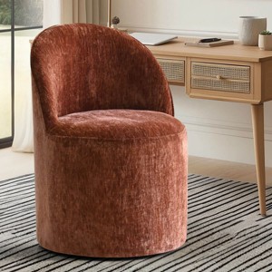 Armless Rolling Office Chair with Casters, Upholstered Chenille Desk Chair for Home Office, Workspace or Study Room-Maison Boucle - 1 of 4