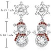Sterling Silver Snowman & Snowflake Dangle Earrings, Christmas Gifts for Women. - 2 of 4