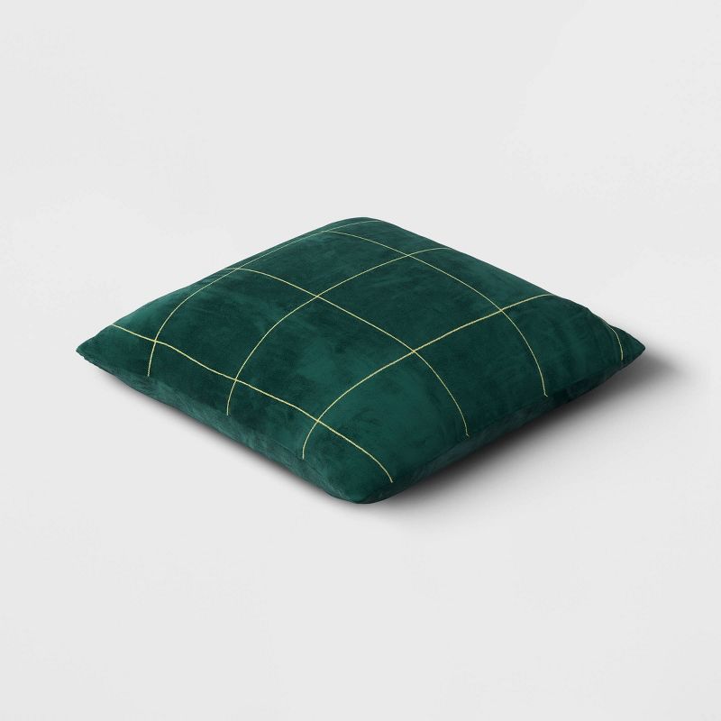 Velvet Windowpane Square Throw Pillow - Threshold™, 4 of 6