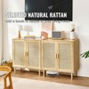 VEVOR Rattan Cabinet, Set of 2, Rattan Storage Cabinet with 4 Magnetic Doors and Adjustable Shelves, Sideboard Buffet Cabinet for Hallway, Natural - 3 of 4