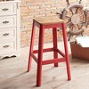 Armless Farmhouse Bar Stool with Crossbar Support, Backless, Easy to Move, Ideal for Kitchen, Counter, or Home Bar - 2 of 4