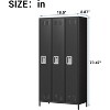 Garvee Steel Storage Locker Cabinet, 72" Heavy-Duty Metal Locker for School, Gym & Office, Black - 2 of 4