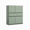 Alilang Storage Cabinet Freestanding 4 Door Cubby with 2 Drawers Modern Style for Living Room, Dining Room Hallway Entryway 39 x 47 inch-Green - 4 of 4