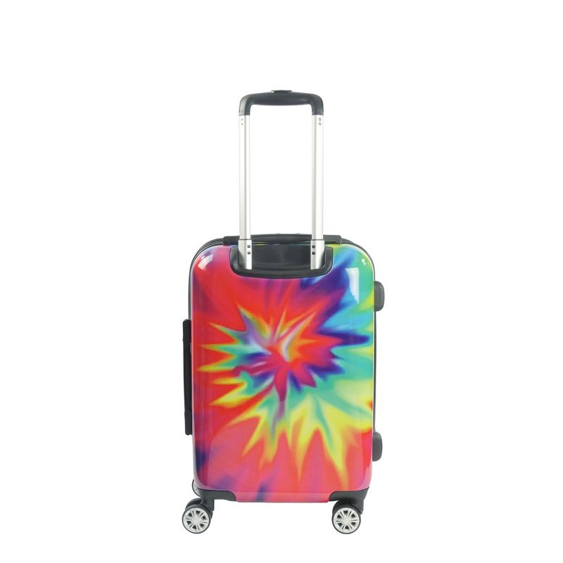 FUL Tie-dye Swirl 20 Inch Expandable Spinner Rolling Luggage Suitcase, ABS Hard Case, Upright, Tie-dye, 3 of 6