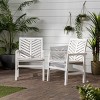 Modern Chevron Design Wood Patio Chairs,Outdoor Recliner Chairs,Sun Loungers,Garden Loungers Set Of 2 -Cuddlewood - 2 of 4