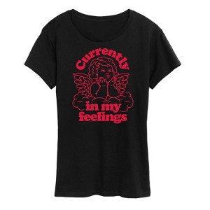 Women's - Instant Message - Valentine's Day Cupid In My Feelings Short Sleeve Graphic T-Shirt - 1 of 4