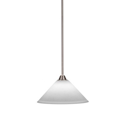 Toltec Lighting Paramount 1 - Light Pendant in  Brushed Nickel with 12" White Muslin Shade