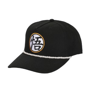 Dragon Ball Z Goku Kanji Patch Black Retro Grandpa Snapback Hat - 1 of 4