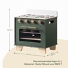 ROBOTIME Kids Wooden Toy Oven Kitchen Play with Play Food, Green, 16.1"*11"*22.6" - 2 of 4