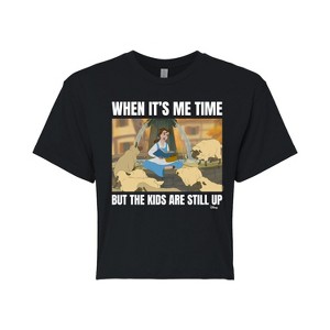 Women's - Disney - Belle Me Time Meme Cropped Graphic T-Shirt - 1 of 4