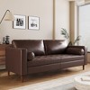 ORRD Mid-Century Modern 3-Seat Sofa, PU Leather Tufted Couch with Solid Wood Legs & Bolster Pillows for Living Room, Office - 2 of 4