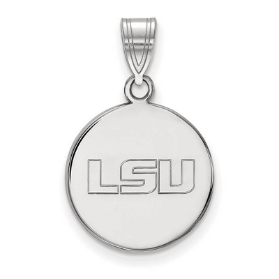 Black Bow Jewelry 14k White Gold Louisiana State Fighting Tigers NCAA Medium Pendant