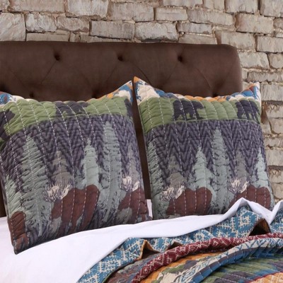 Black Bear Lodge Reversible Twin Microfiber Quilt Set