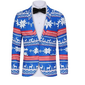 Clearlove Tuxedo Jackets One Button Slim Fit Formal Suits Blazer with Bow Tie Formal Blazer - 1 of 4