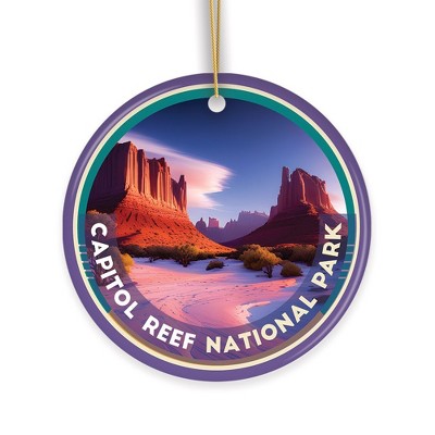 Capitol Reef National Park Retro Style Ornament, Utah Tourist Attraction and Gift| OrnamentallyYou