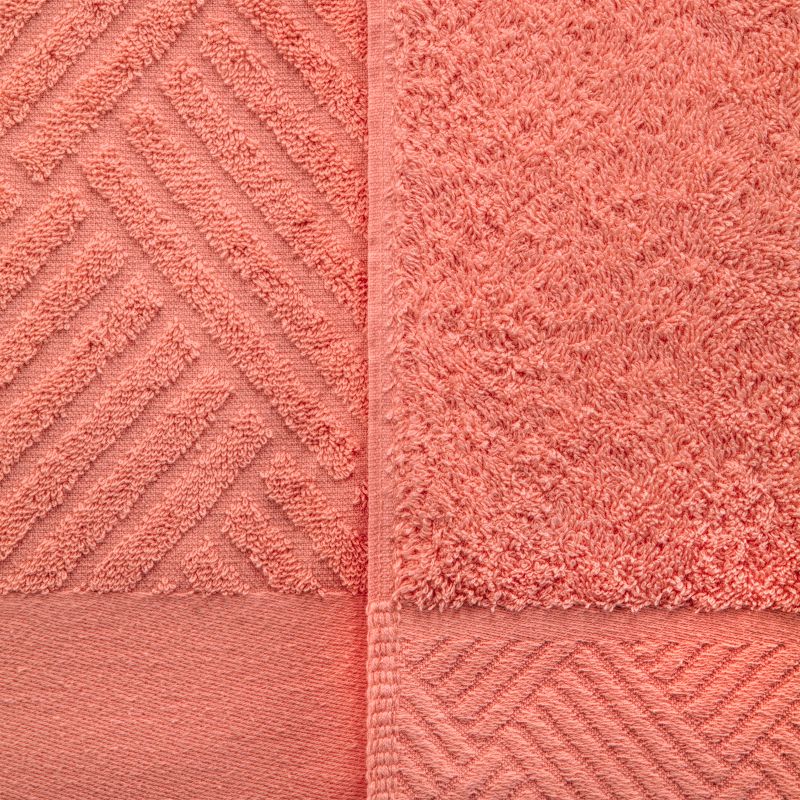 Basketweave Jacquard Cotton Modern Absorbent 6-Piece Towel Set by Blue Nile Mills, 3 of 5