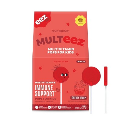 The Eez Co. Multeez Daily Immune Support Pops for Kids - Cherry Berry - 3.2oz/13ct