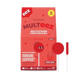 The Eez Co. Multeez Organic Daily Immune Support Pops for Kids - Cherry Berry - 3.2oz/13ct - 1 of 4