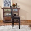 Syemin Dining Chairs Solid Wood Upholstered Bar Stools Set of 2 Counter Height Dining Chair Mid Century Kitchen Chair, Brown, 21"*16.5"*35.5" - 4 of 4