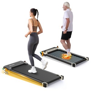 Akluer Walking Pad with Incline, 2-in-1 Under Desk Treadmill and Shiatsu Foot Massager Quiet 2.5HP Portable Treadmill for Home Office with LED Display - 1 of 4