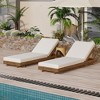 Acacia Wood Outdoor Reclining Lounge Chair  with Water-Resistant Cushions - 2 of 4