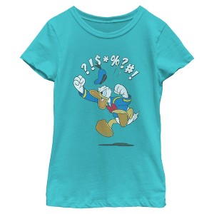 Girls Mickey & Friends Donald Duck Angry Jump T Shirt - 1 of 4