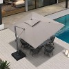 PURPLE LEAF Outdoor Cantilever Umbrella with Base Large Patio Umbrella Windproof Heavy Duty Hanging Offset Umbrella for Garden Outdoor Pool - 2 of 4