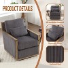 CAVINAS Swivel Barrel Accent Chair With 360 Degree Rotation, High-Density Foam Cushion, Soft Fabric Upholstery - 4 of 4